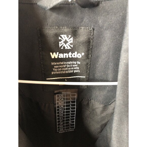 Womens Wantdo Black Lapel Double Breasted Belted Lined Pea Coat Size Large - Picture 5 of 6